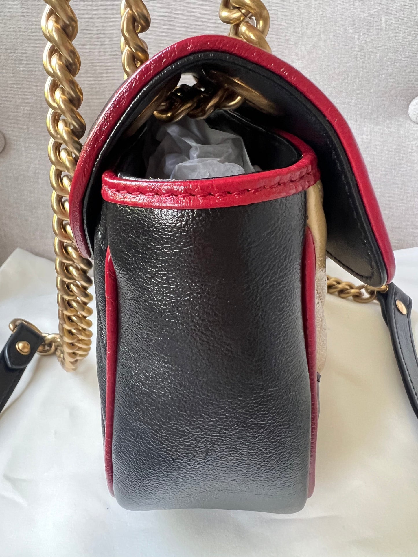 Gucci GG Tricolour Marmont Mini Shoulder Bag