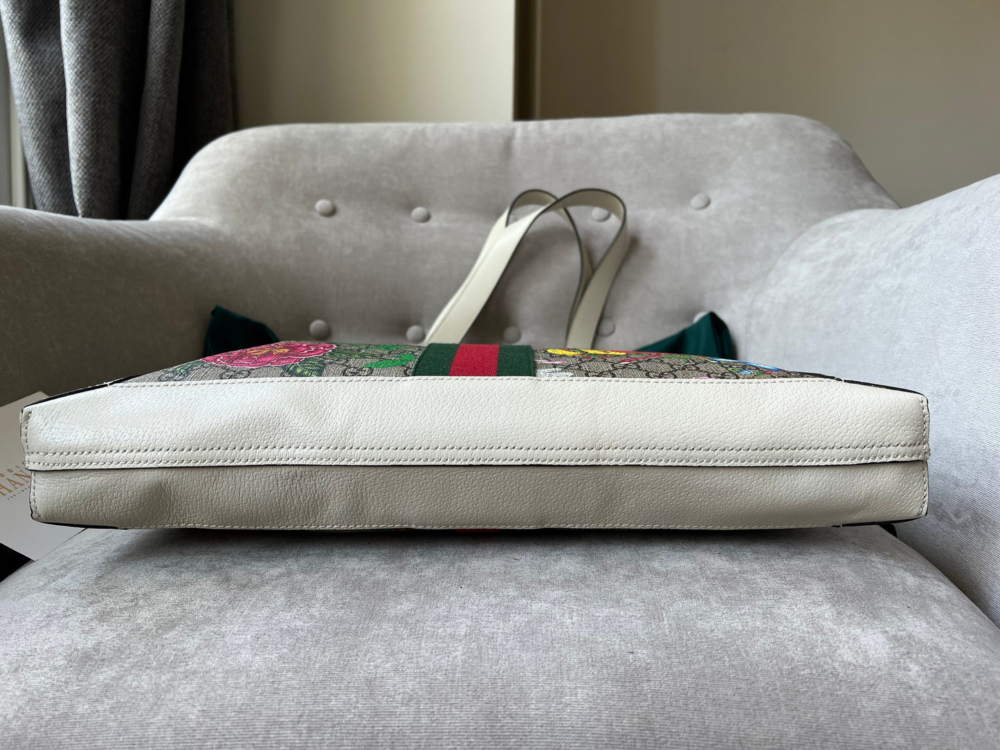 Gucci White Monogram Canvas Flora Large Ophidia Shopping Tote (RRP £1,250)