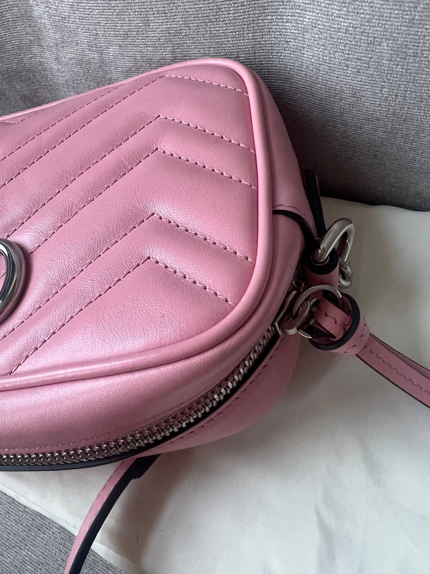 Gucci GG Pale Pink Marmont Mini Shoulder Bag (RRP £1,160)