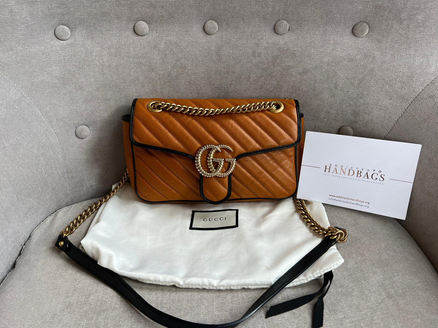 Gucci GG Torchon Tan Marmont Small Shoulder Bag