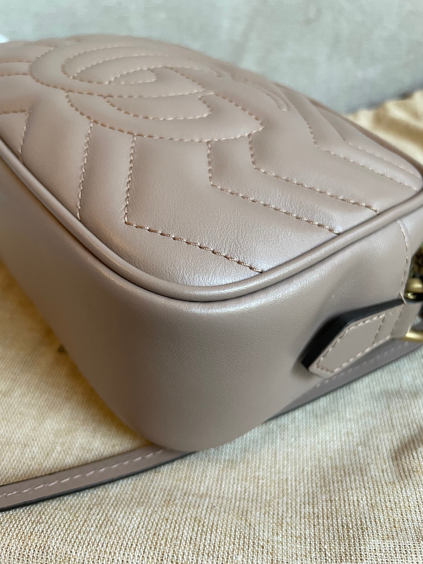 Gucci GG Dusty Pink Marmont Mini Shoulder Bag
