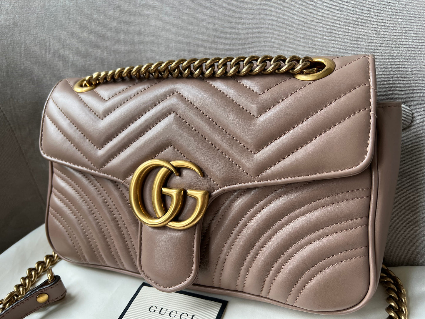 Gucci GG Dusty Pink Marmont Small Shoulder Bag (RRP £1800)
