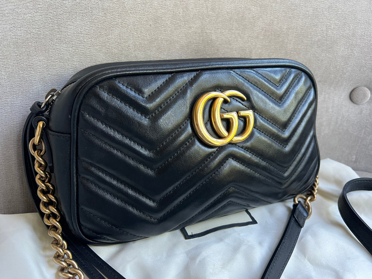 Gucci GG Black Marmont Small Shoulder Bag