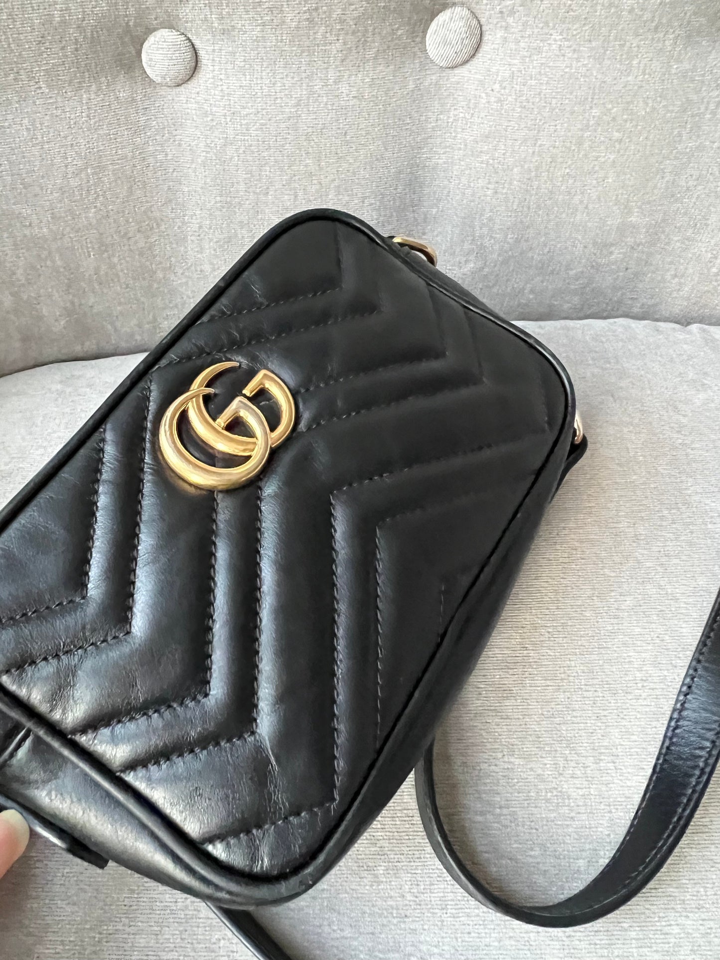 Gucci GG Black Marmont Mini Shoulder Bag (RRP £1,160)