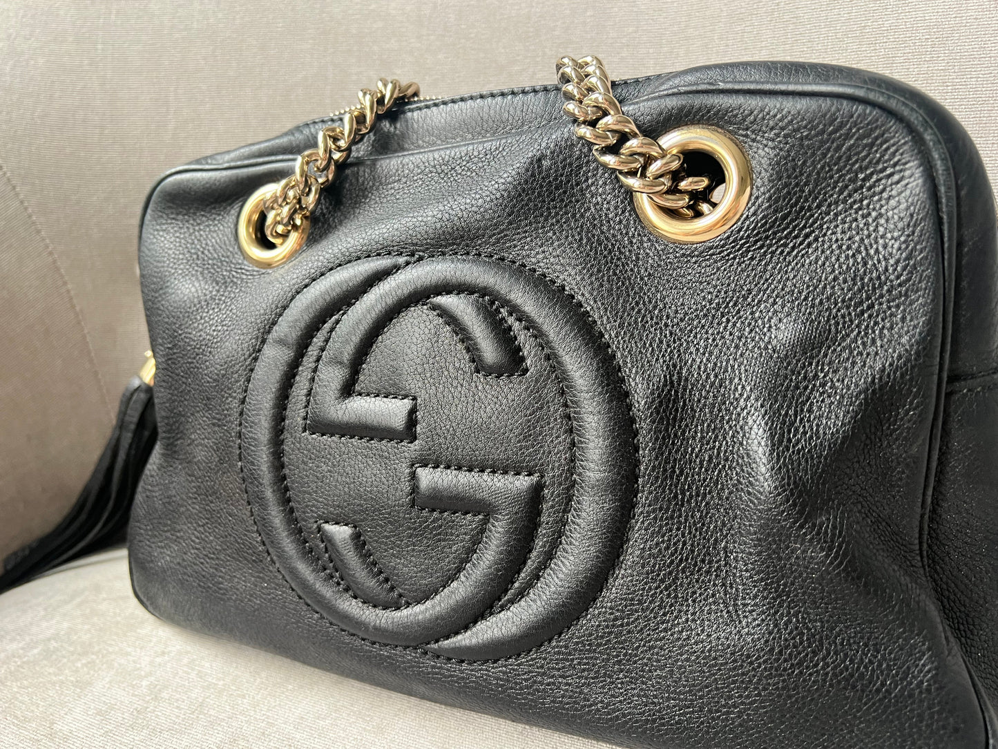 Gucci Black Small Soho Chain Tote