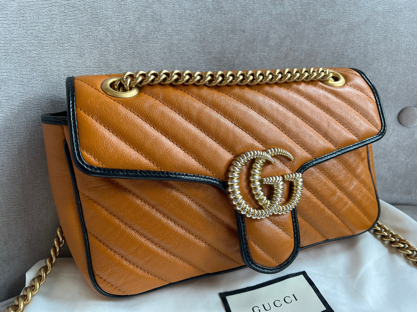 Gucci GG Torchon Tan Marmont Small Shoulder Bag