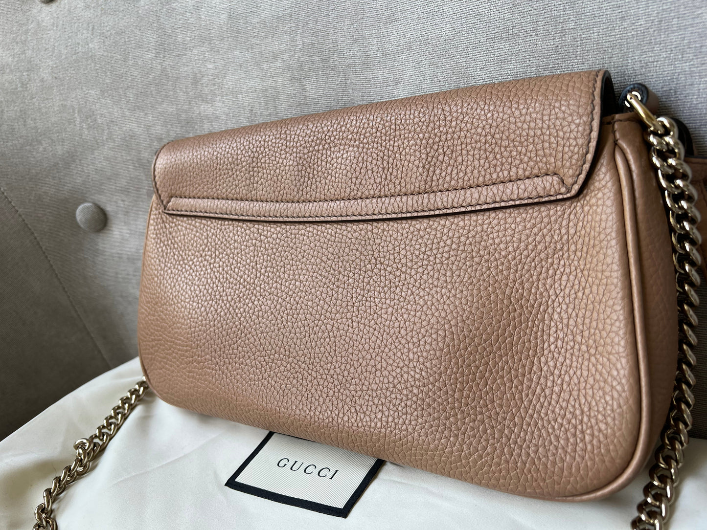 Gucci Rose Beige Soho Disco Crossbody Flap Bag (RRP £1050)