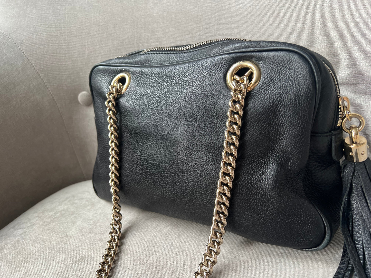 Gucci Black Small Soho Chain Tote