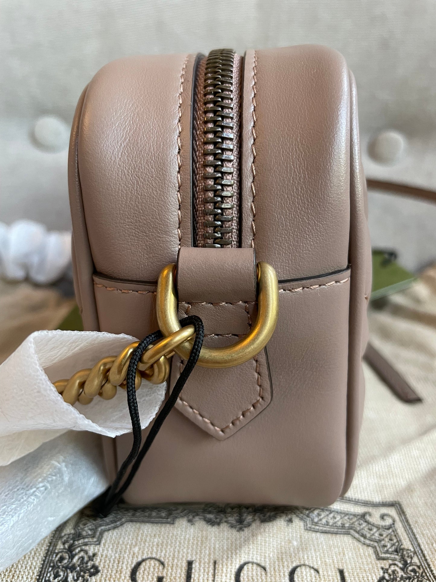 Gucci GG Dusty Pink Marmont Mini Shoulder Bag