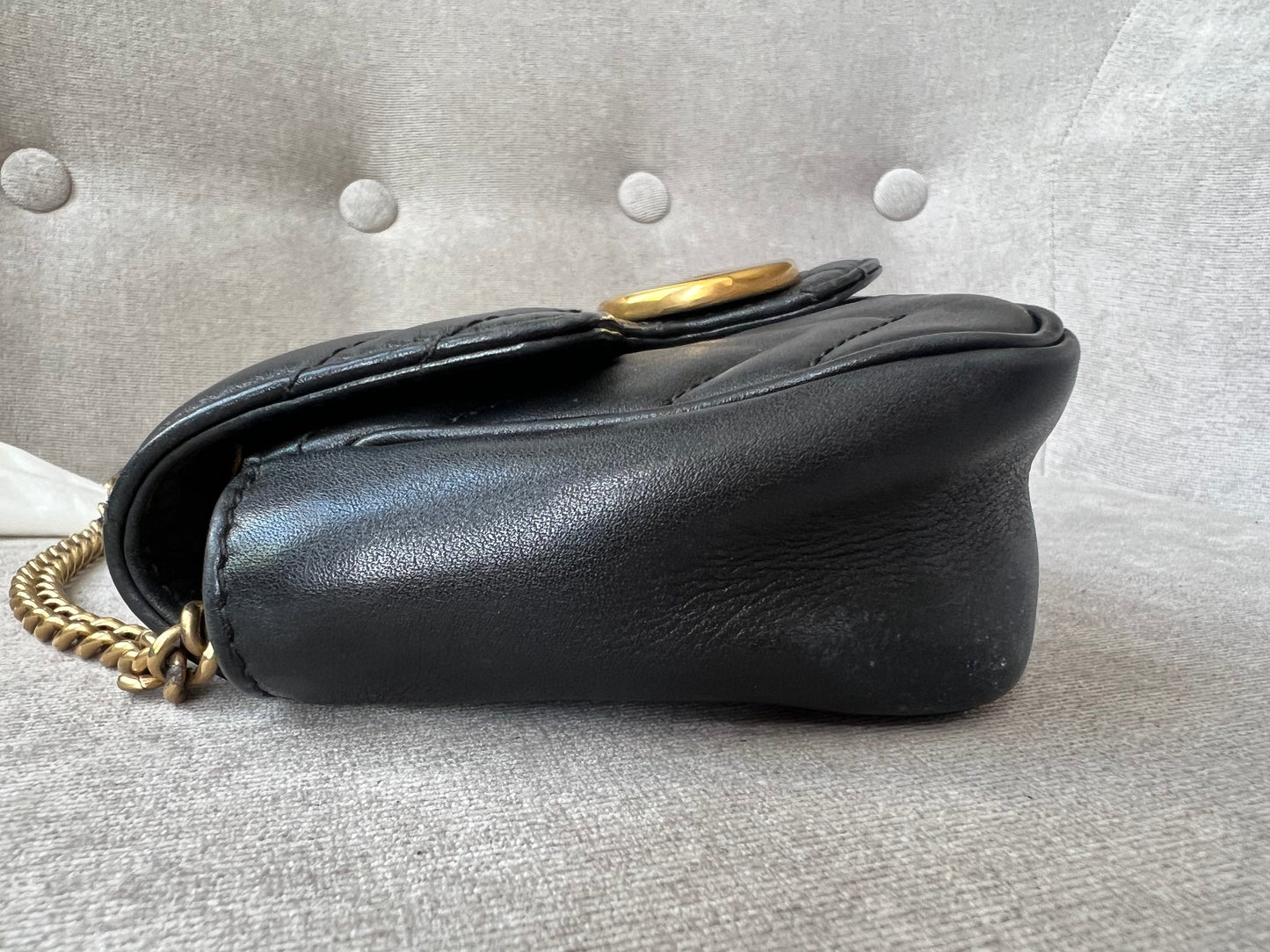 Gucci GG Black Marmont Super Mini Shoulder Bag