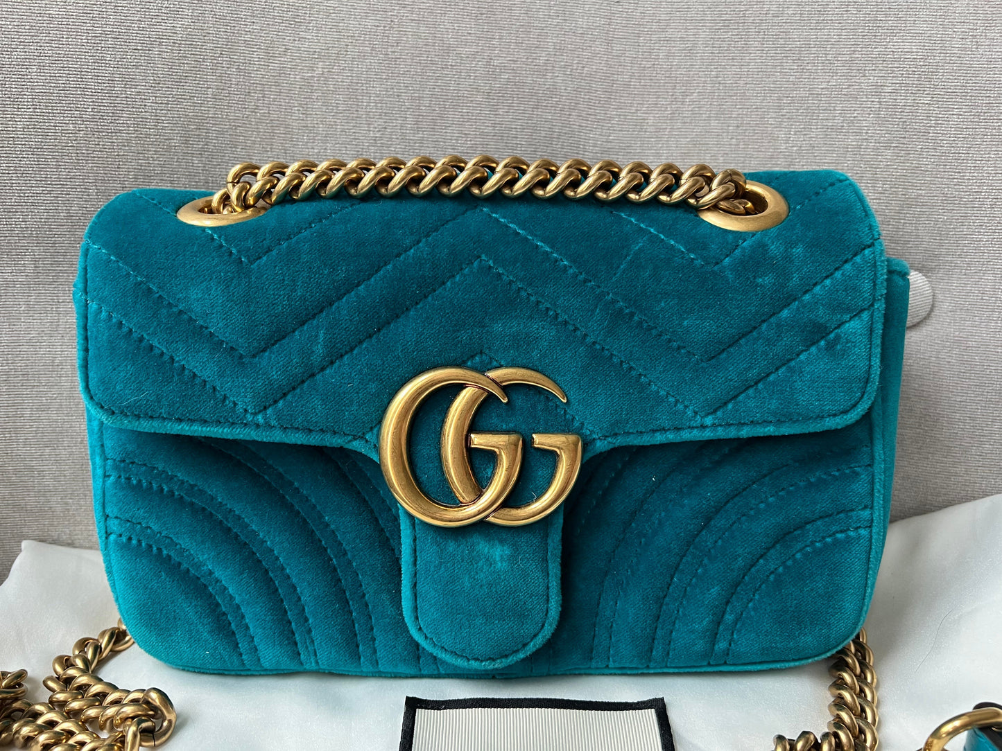 Gucci GG Mini Velvet Marmont Mini Shoulder Bag