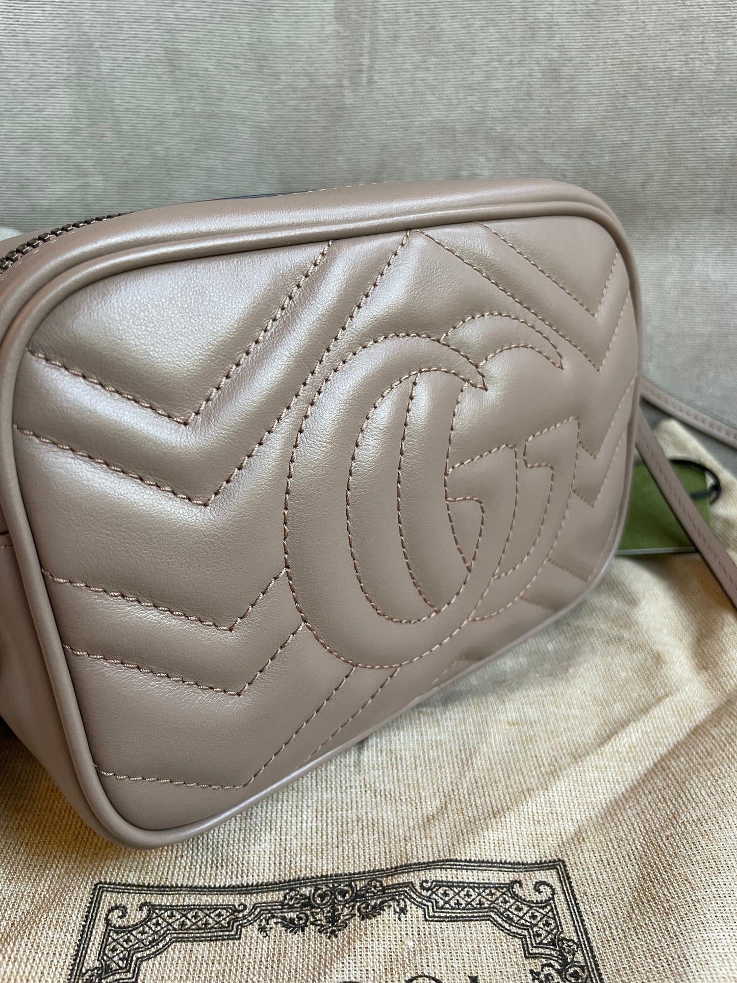 Gucci GG Dusty Pink Marmont Mini Shoulder Bag
