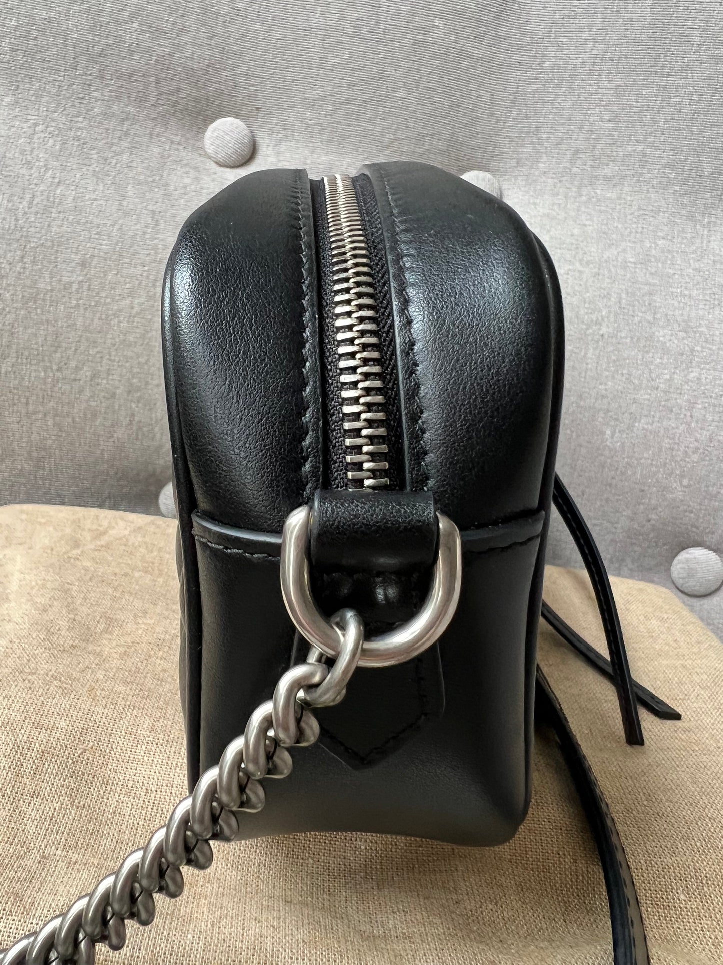 Gucci GG Black Aria Marmont Mini Shoulder Bag