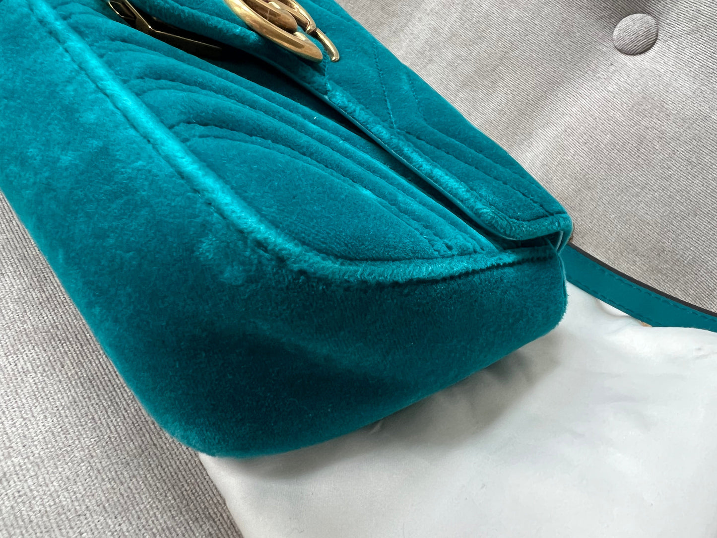 Gucci GG Mini Velvet Marmont Mini Shoulder Bag