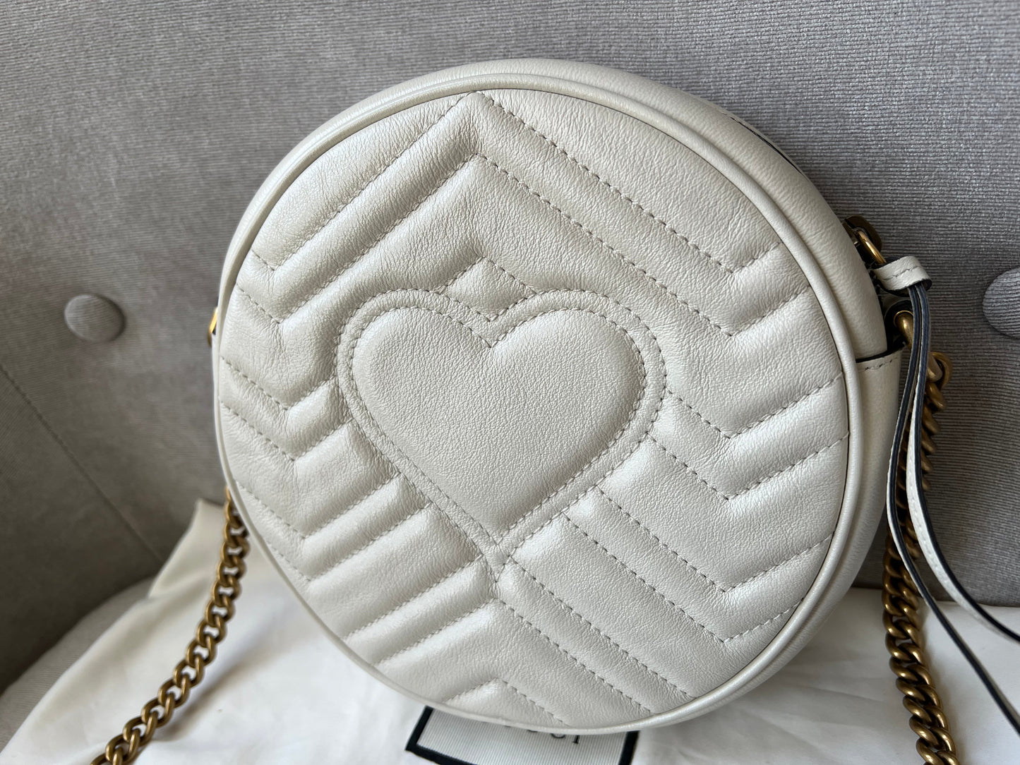 Gucci GG Round White Marmont Small Shoulder Bag (RRP £1,160)