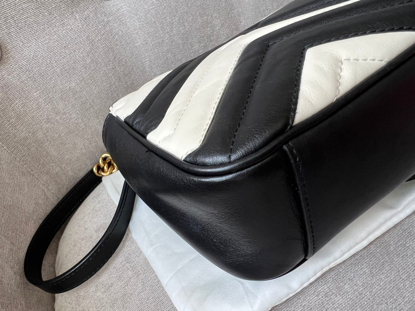 Gucci GG Black and White Marmont Small Shoulder Bag (RRP £1800)