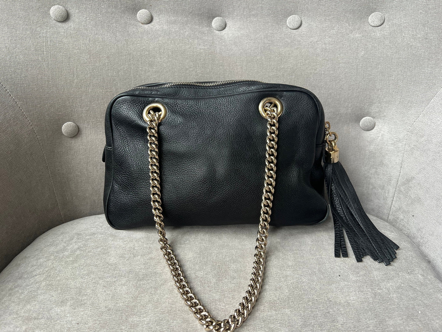 Gucci Black Small Soho Chain Tote