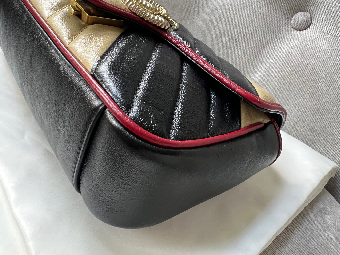 Gucci GG Tricolour Marmont Mini Shoulder Bag