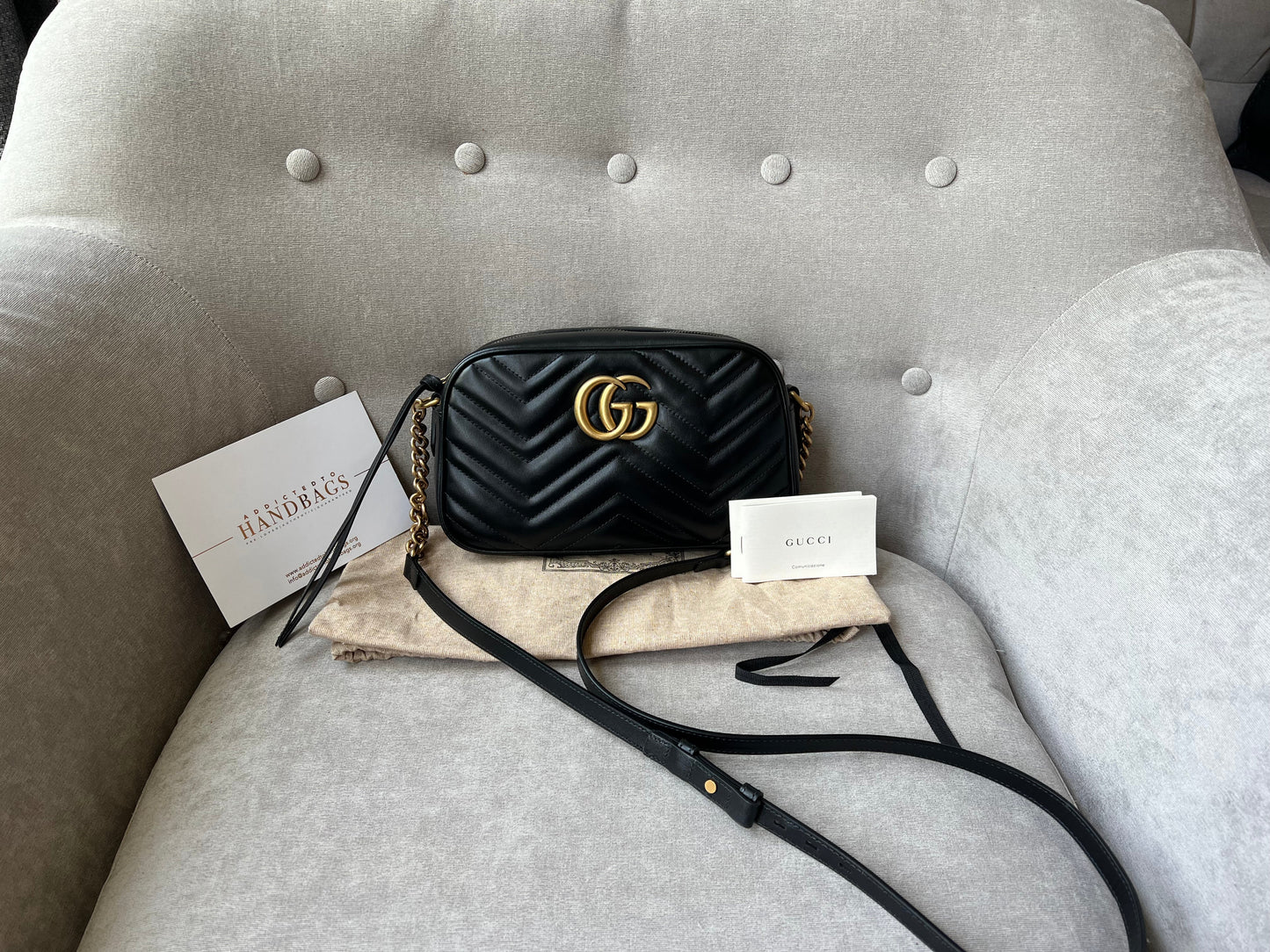 Gucci GG Black Marmont Small Shoulder Bag