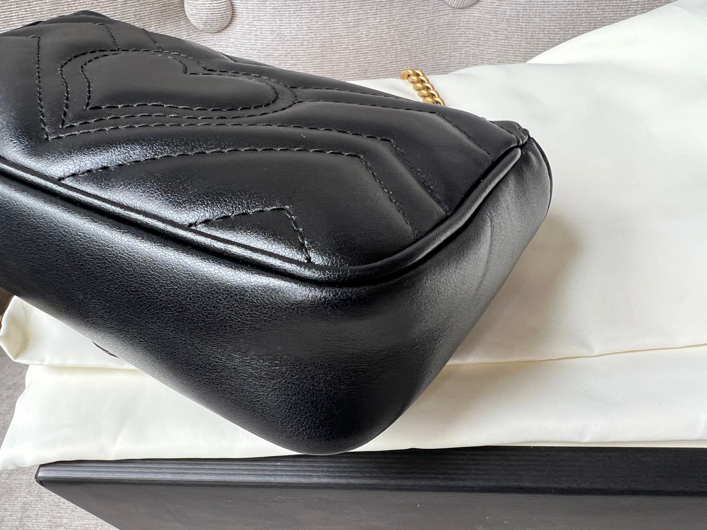 Gucci GG Black Marmont Super Mini Shoulder Bag