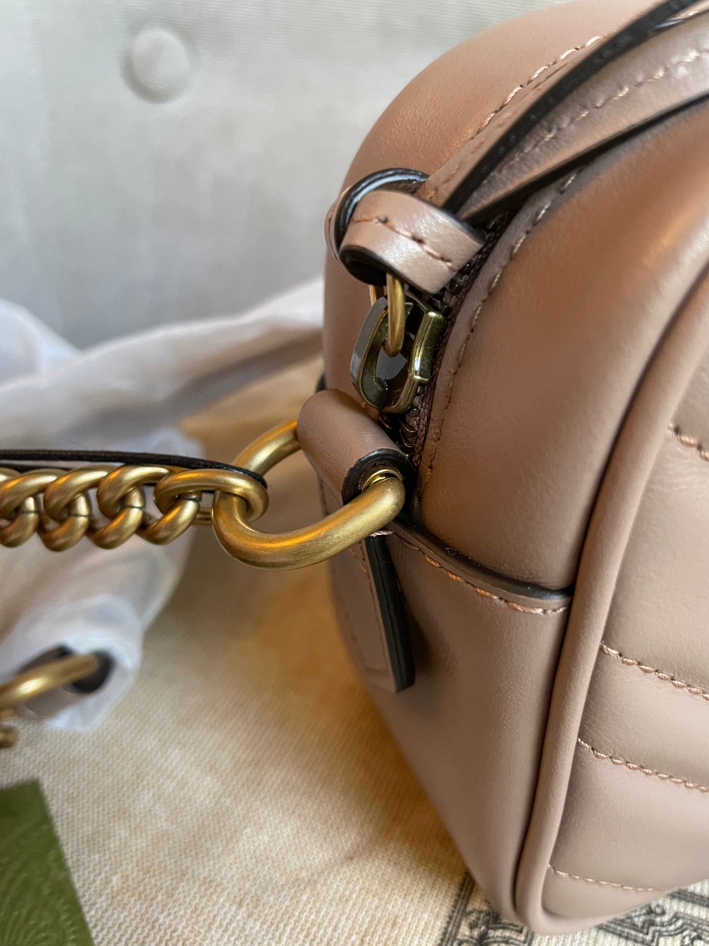 Gucci GG Dusty Pink Marmont Mini Shoulder Bag