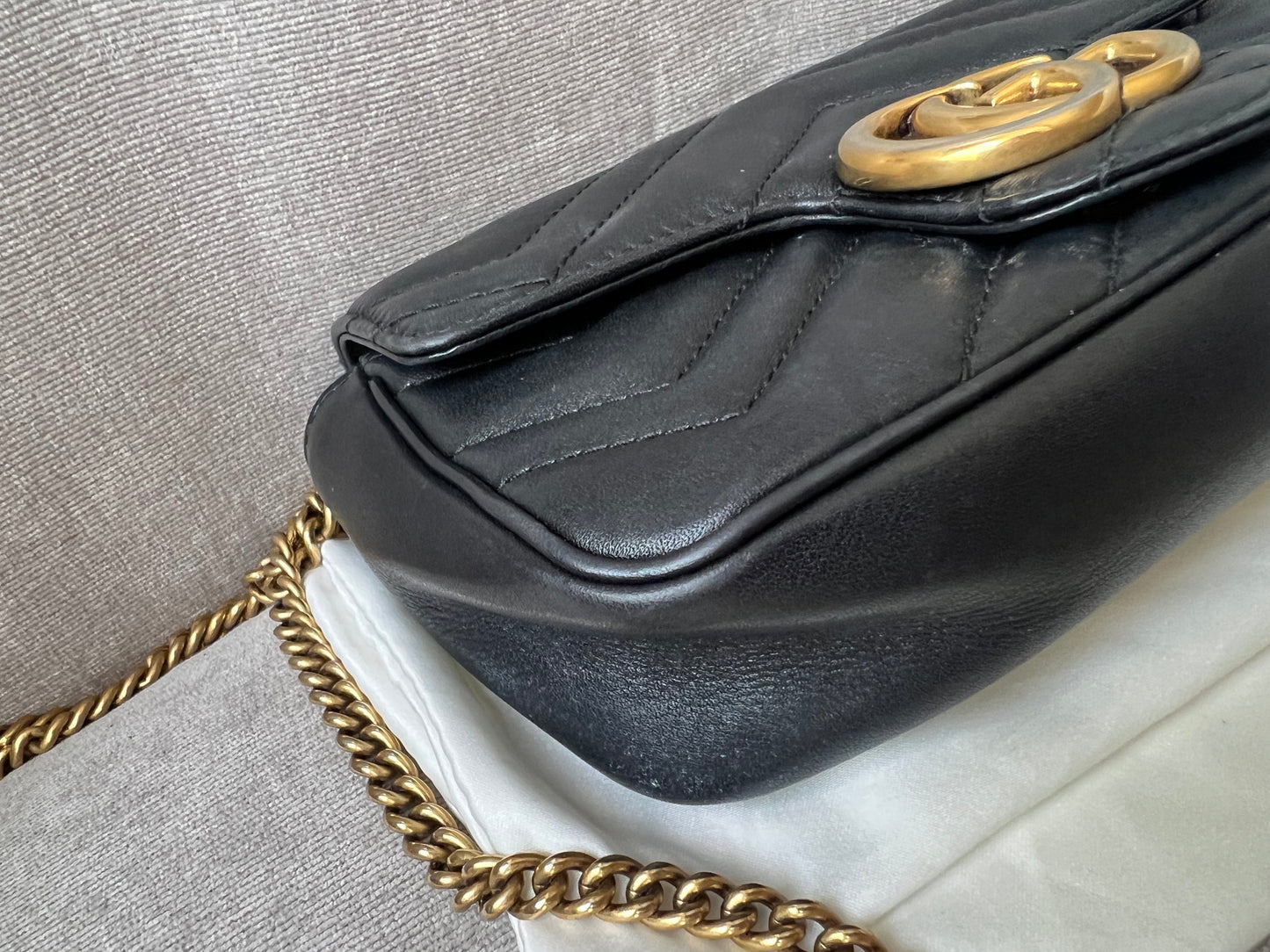 Gucci GG Black Marmont Super Mini Shoulder Bag