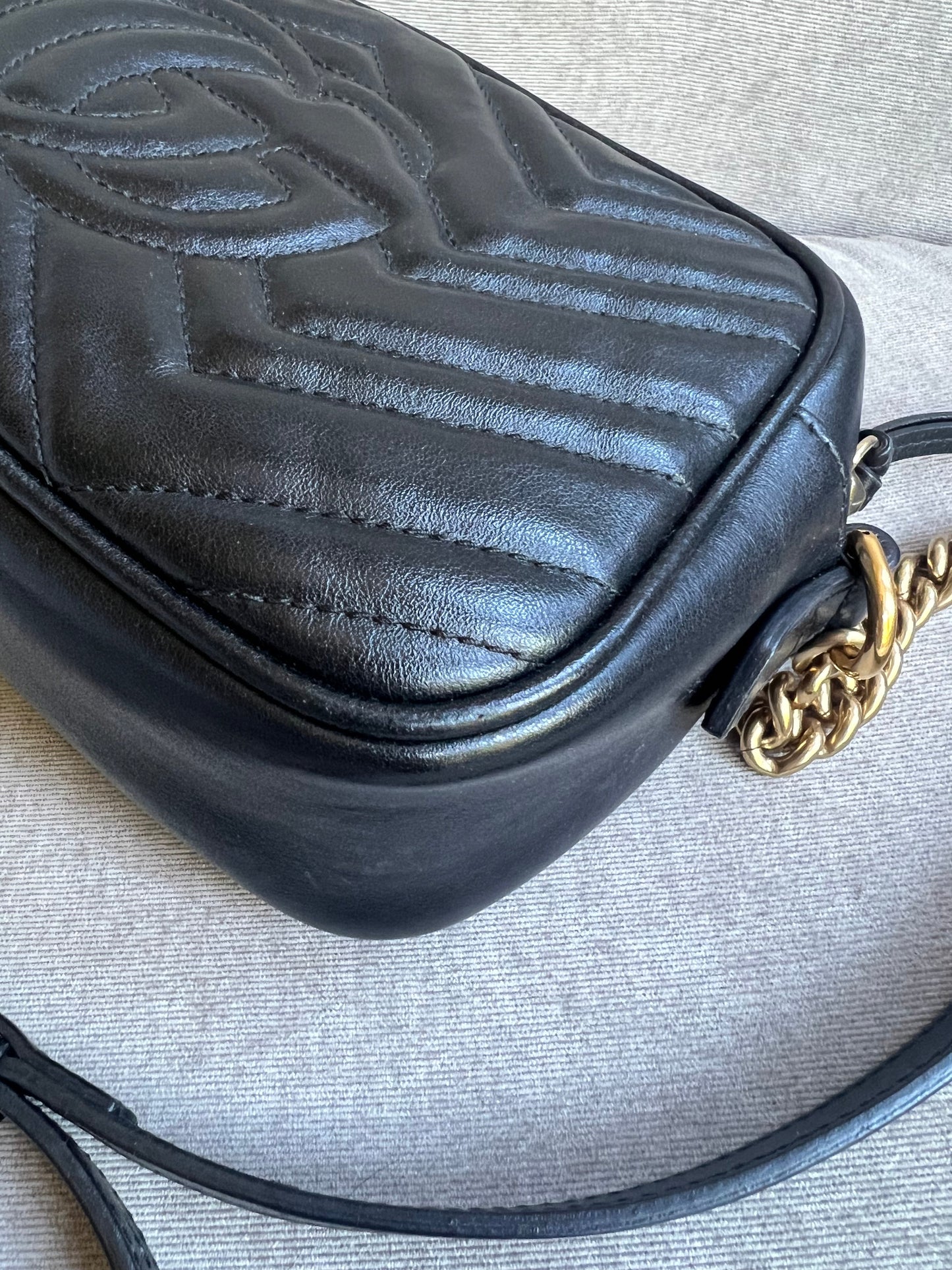 Gucci GG Black Marmont Small Shoulder Bag