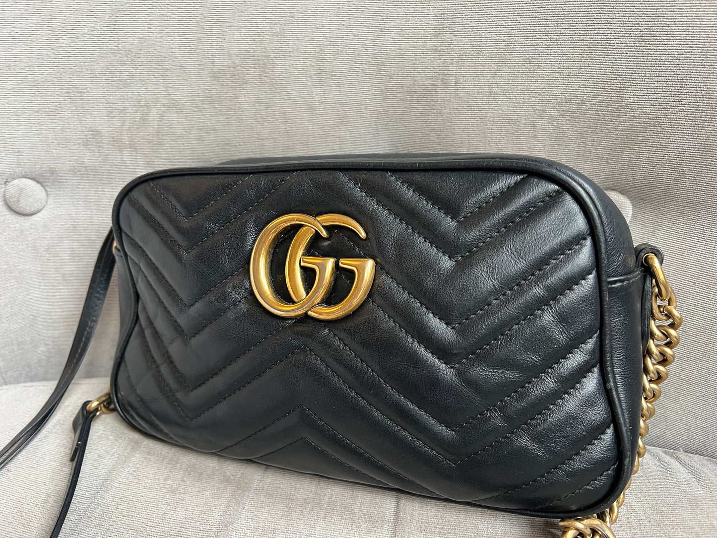 Gucci GG Black Marmont Small Shoulder Bag