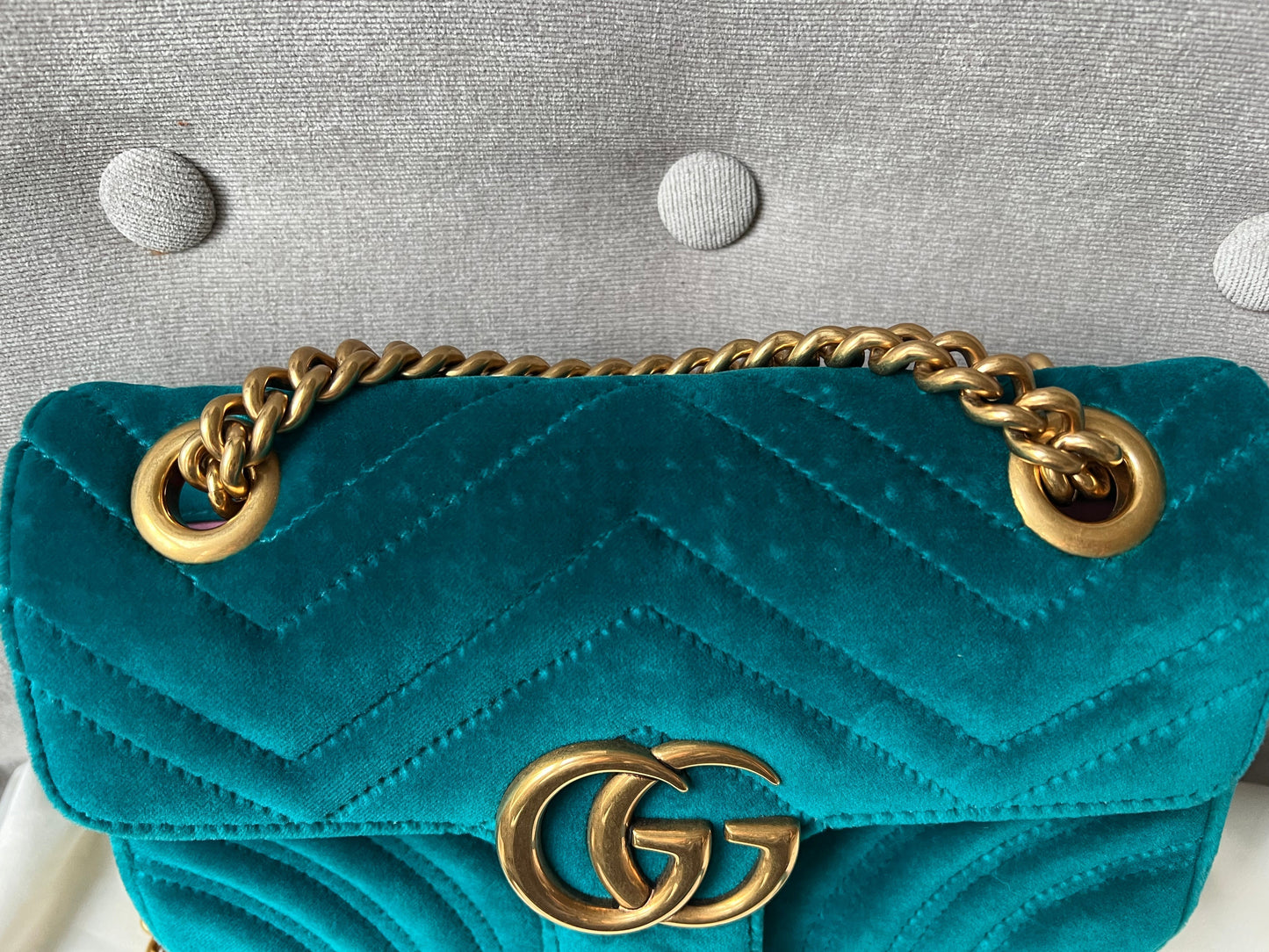 Gucci GG Mini Velvet Marmont Mini Shoulder Bag