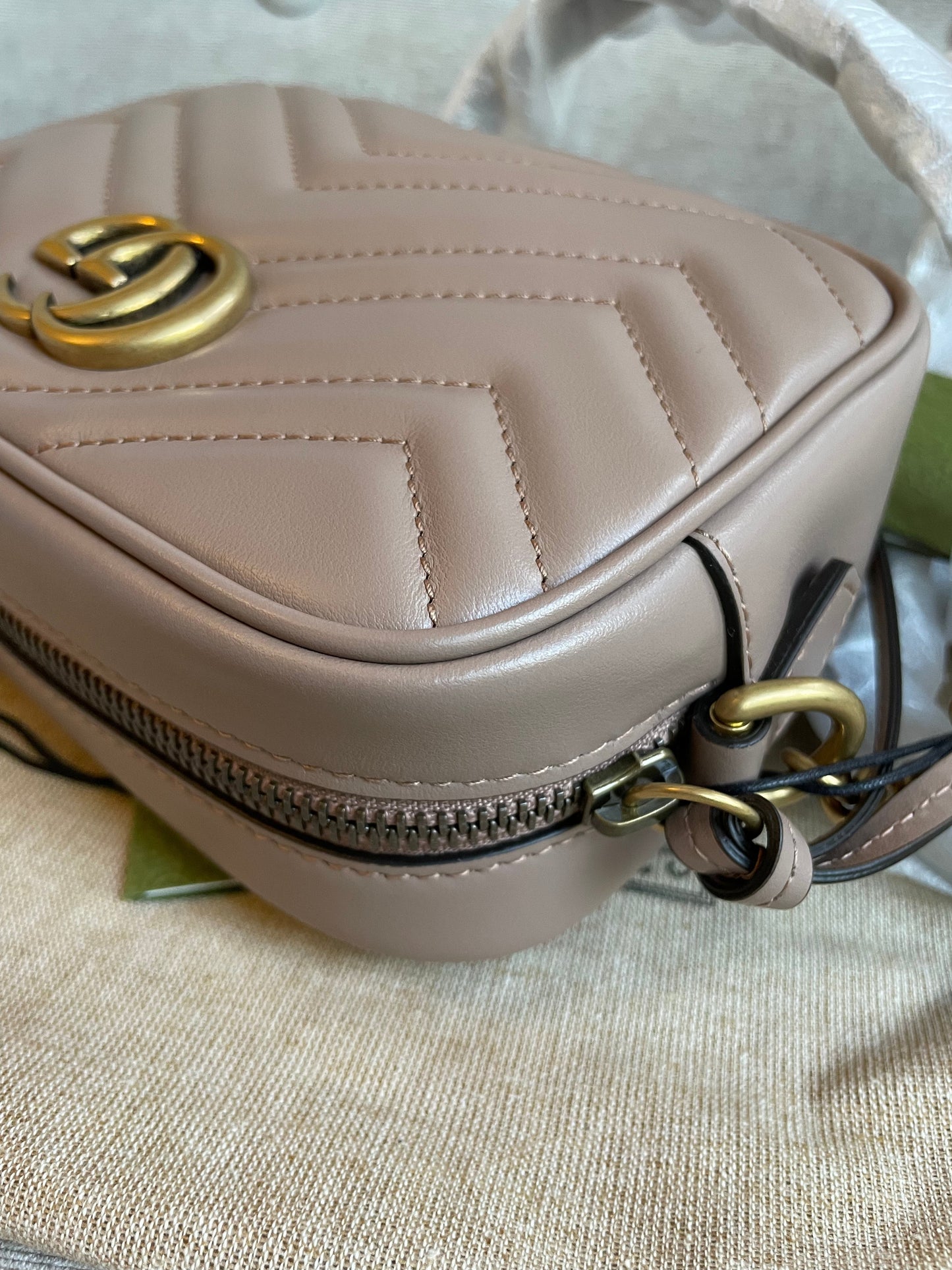 Gucci GG Dusty Pink Marmont Mini Shoulder Bag