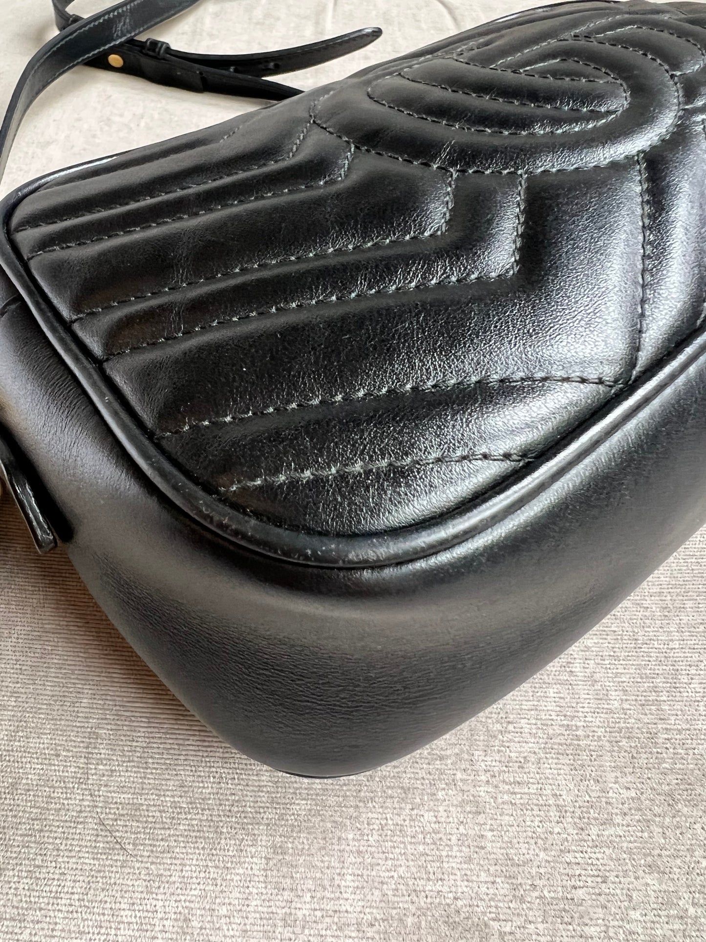 Gucci GG Black Marmont Small Shoulder Bag
