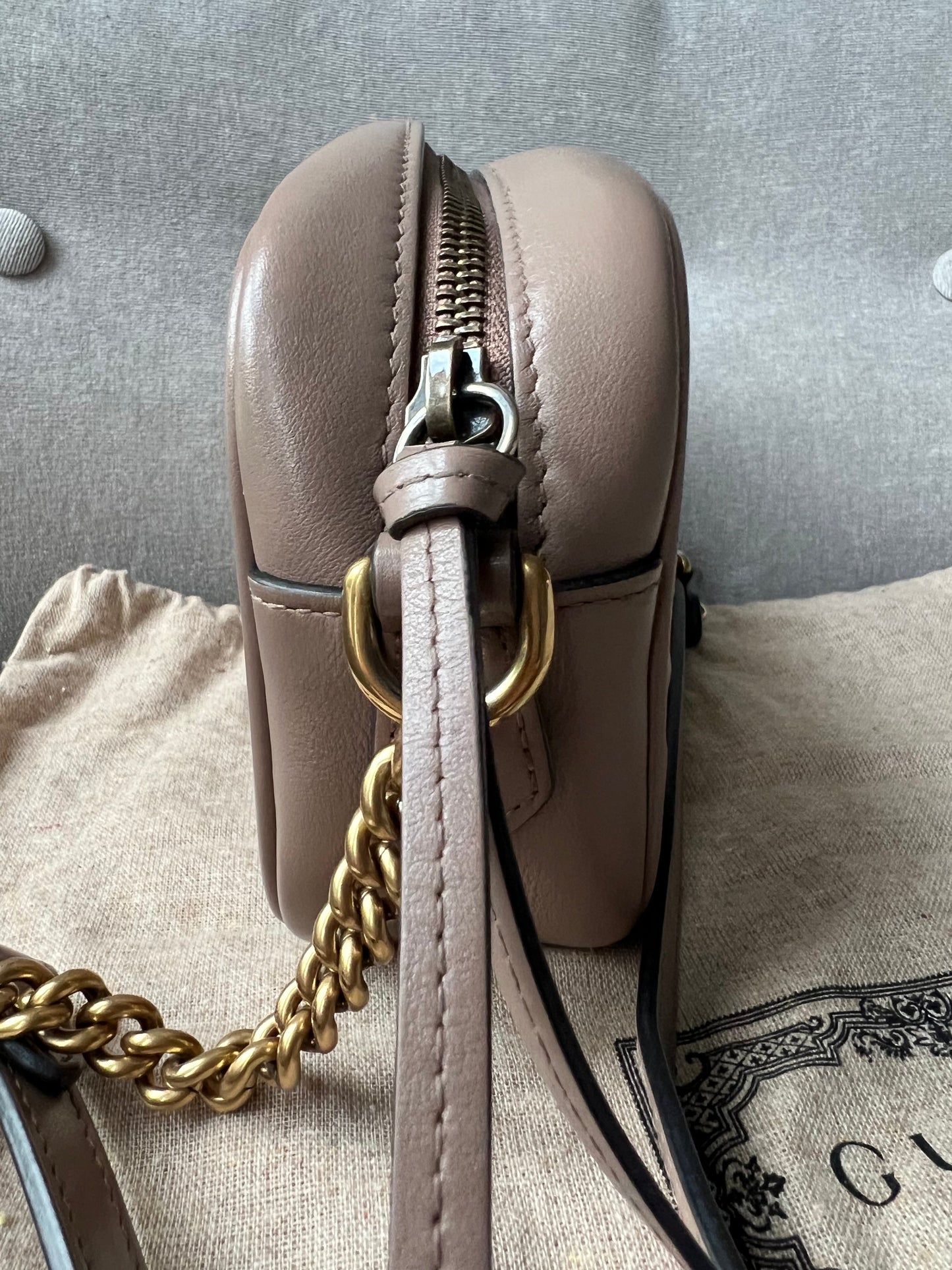 Gucci GG Dusty Pink Marmont Mini Shoulder Bag (RRP £1,160)