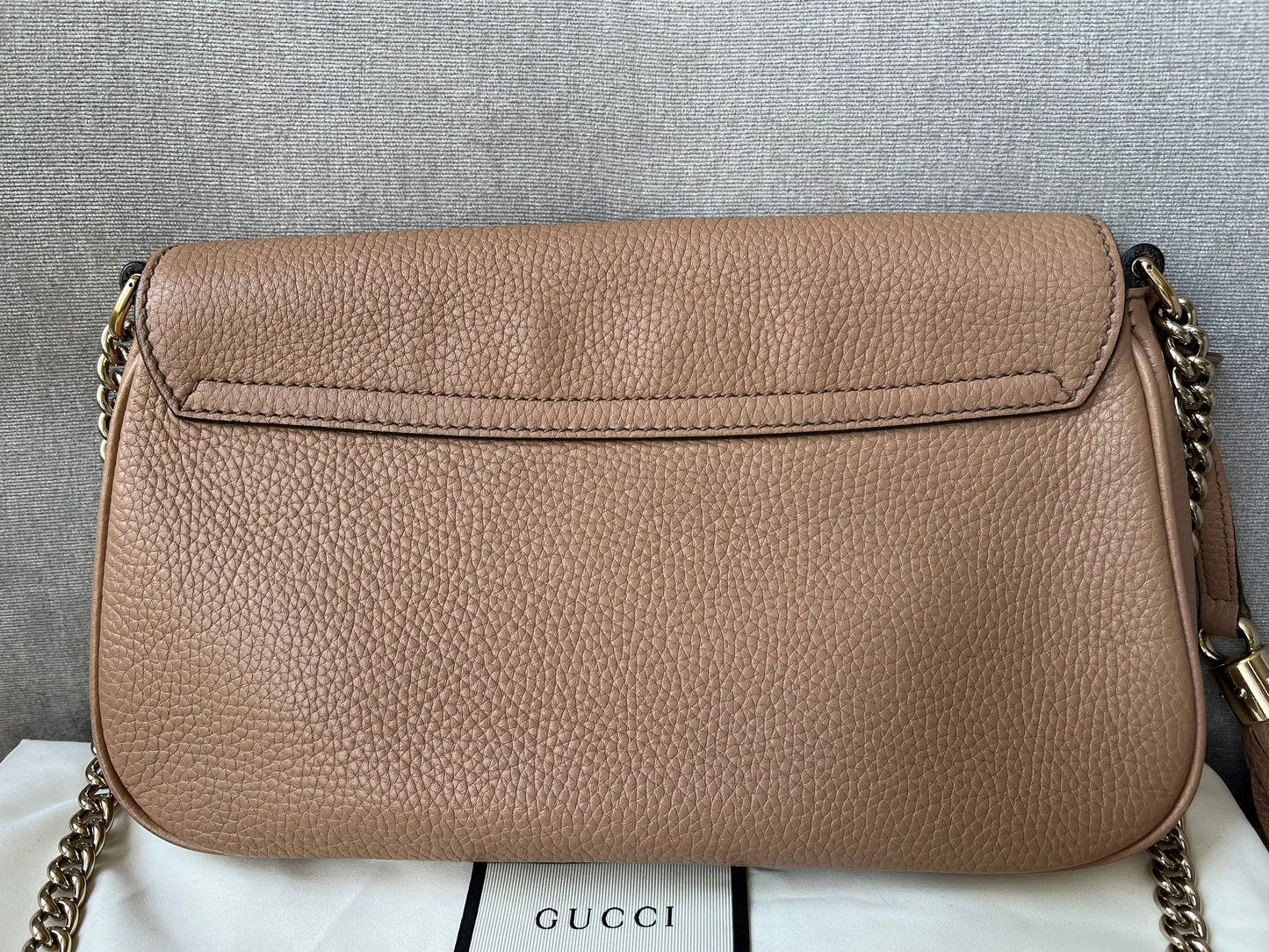 Gucci Rose Beige Soho Disco Crossbody Flap Bag (RRP £1050)