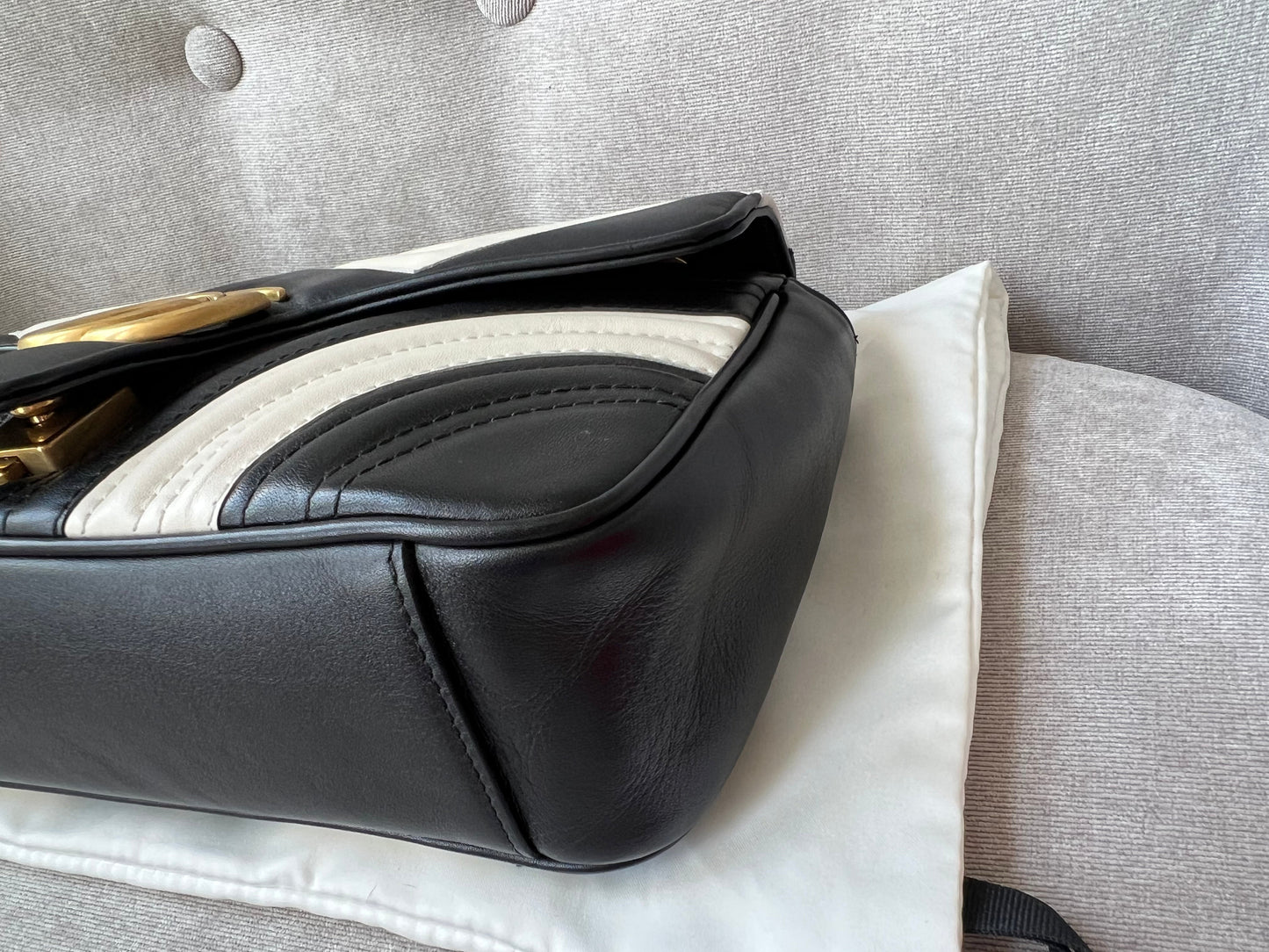 Gucci GG Black and White Marmont Small Shoulder Bag (RRP £1800)