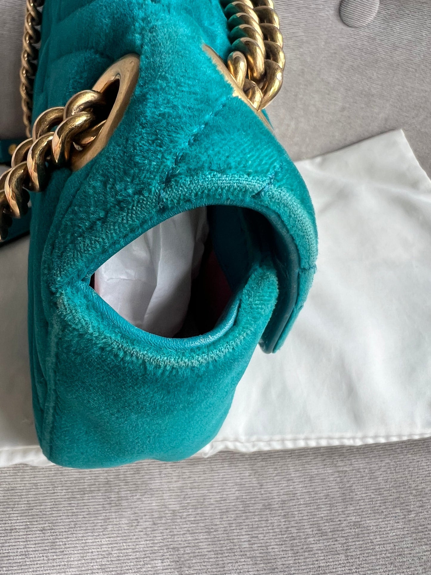 Gucci GG Mini Velvet Marmont Mini Shoulder Bag