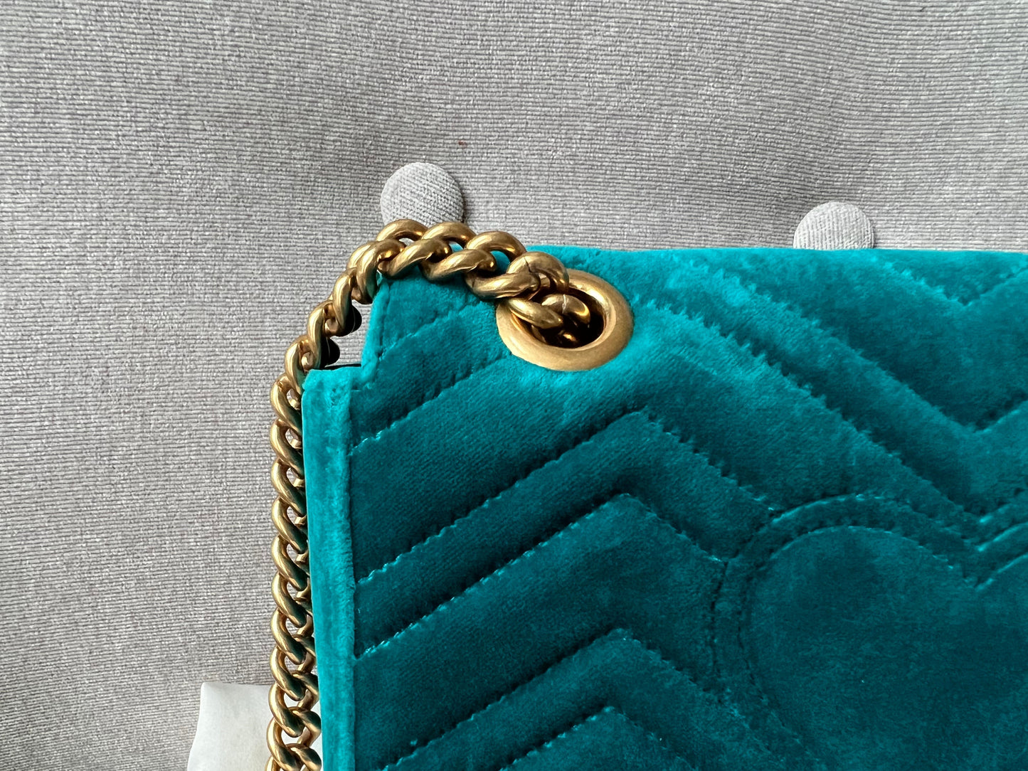 Gucci GG Mini Velvet Marmont Mini Shoulder Bag