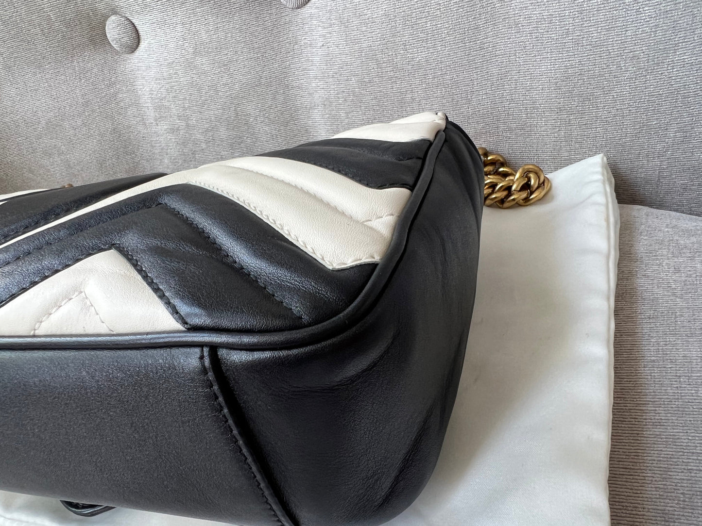 Gucci GG Black and White Marmont Small Shoulder Bag (RRP £1800)