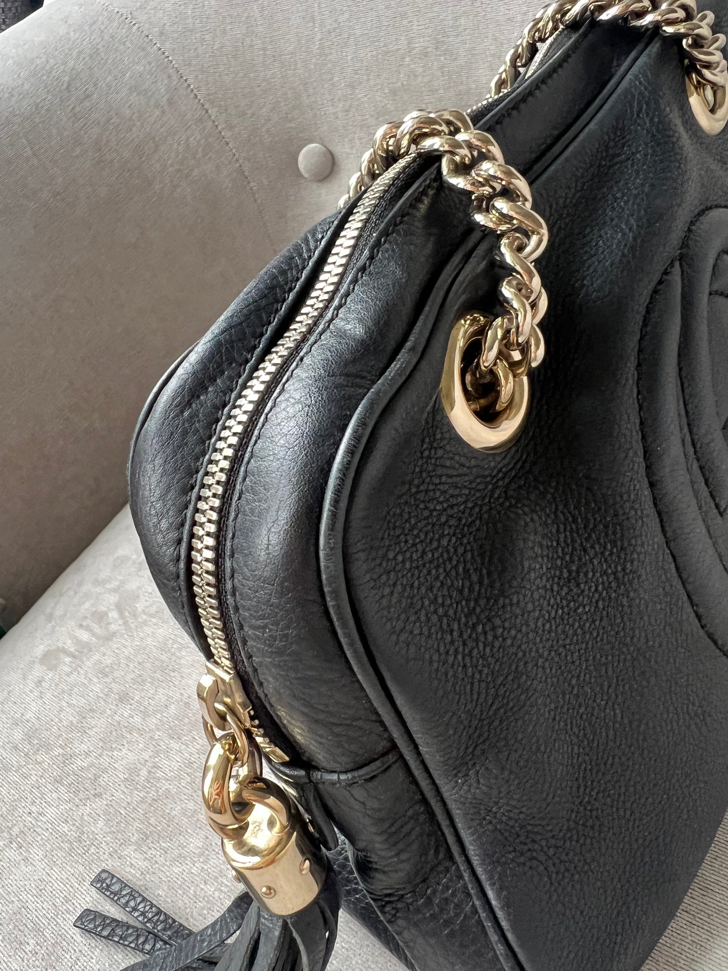 Gucci Black Small Soho Chain Tote