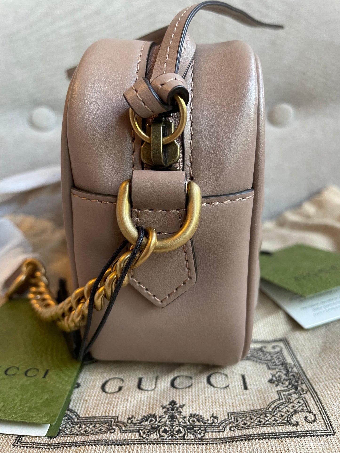Gucci GG Dusty Pink Marmont Mini Shoulder Bag