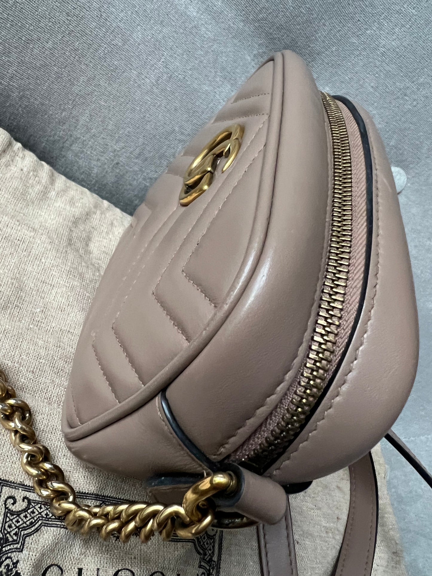 Gucci GG Dusty Pink Marmont Mini Shoulder Bag (RRP £1,160)