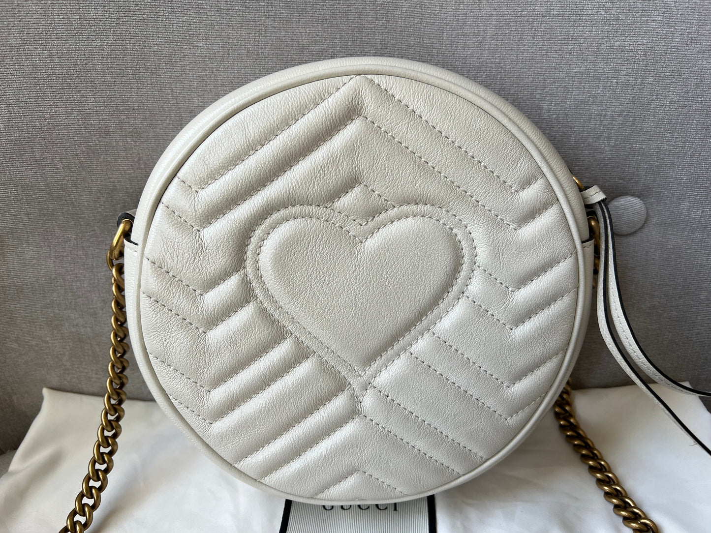Gucci GG Round White Marmont Small Shoulder Bag (RRP £1,160)