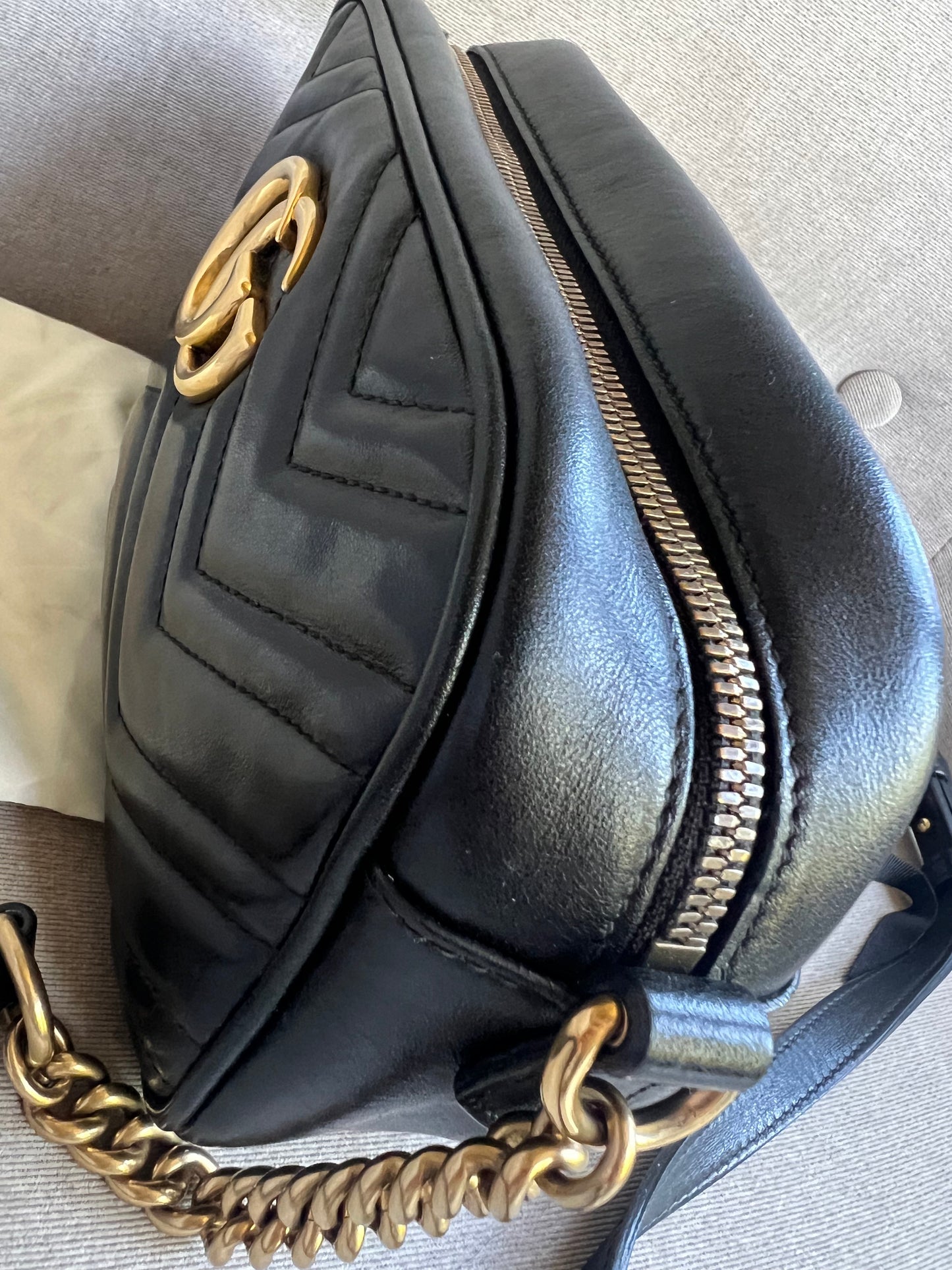 Gucci GG Black Marmont Small Shoulder Bag