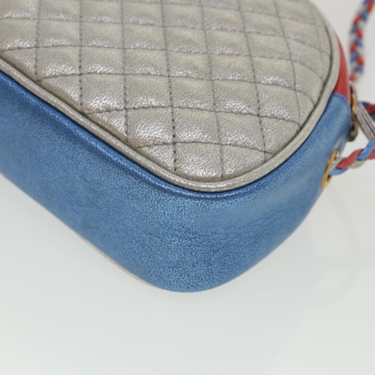 GUCCI Horse Bit Pochette Shoulder Bag Lamb Skin Red Blue 534951 jk3012