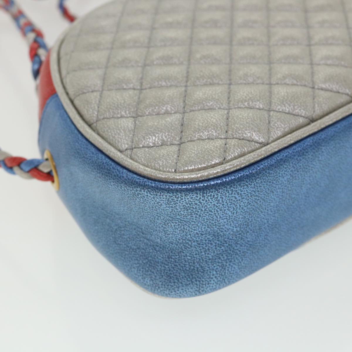 GUCCI Horse Bit Pochette Shoulder Bag Lamb Skin Red Blue 534951 jk3012