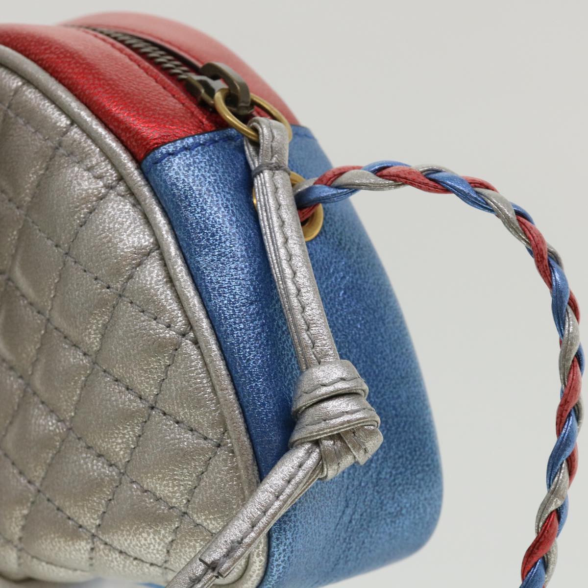 GUCCI Horse Bit Pochette Shoulder Bag Lamb Skin Red Blue 534951 jk3012