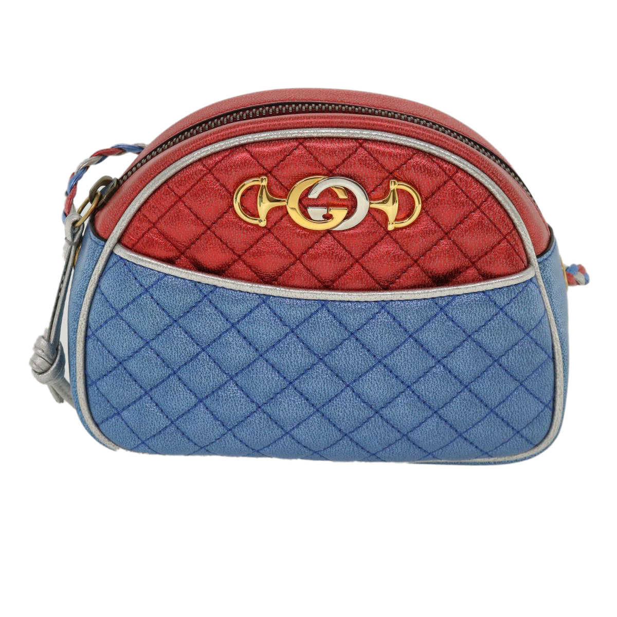GUCCI Horse Bit Pochette Shoulder Bag Lamb Skin Red Blue 534951 jk3012