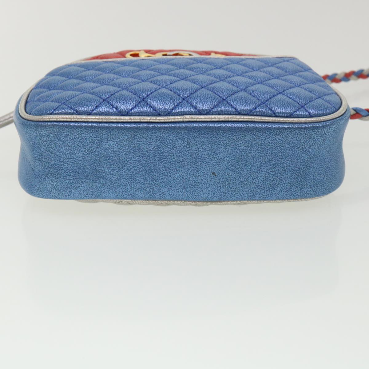 GUCCI Horse Bit Pochette Shoulder Bag Lamb Skin Red Blue 534951 jk3012