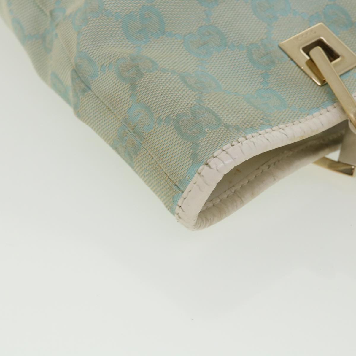 GUCCI GG Canvas Shoulder Bag Light Blue 0021099 001998 34957