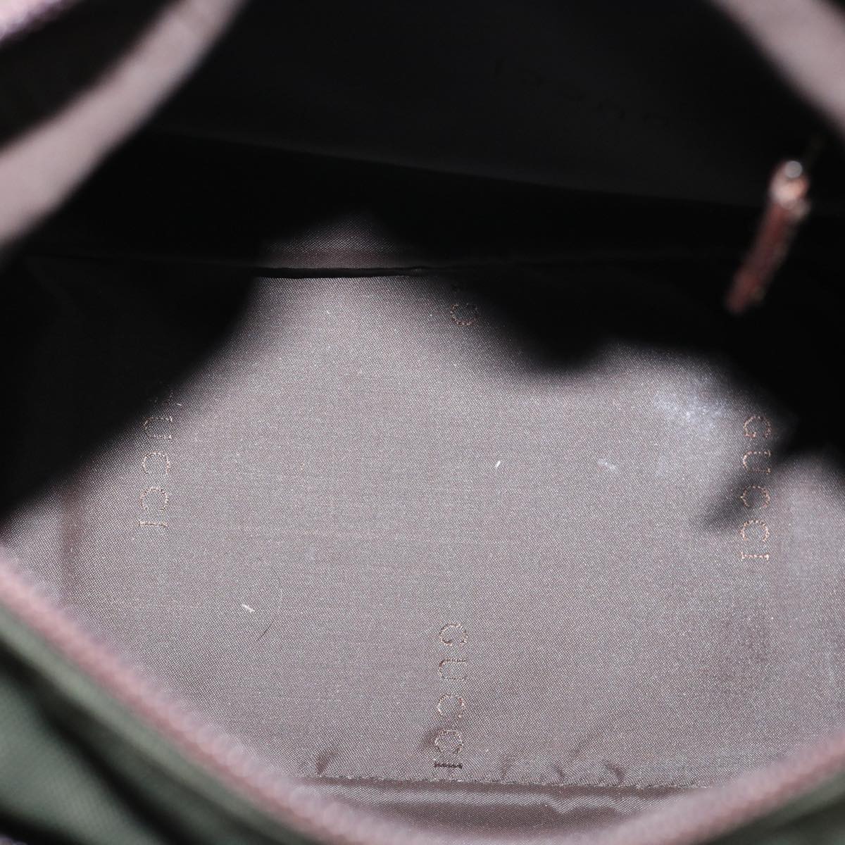 GUCCI Bamboo Shoulder Bag Nylon 2way Khaki 00005092122 ki2191
