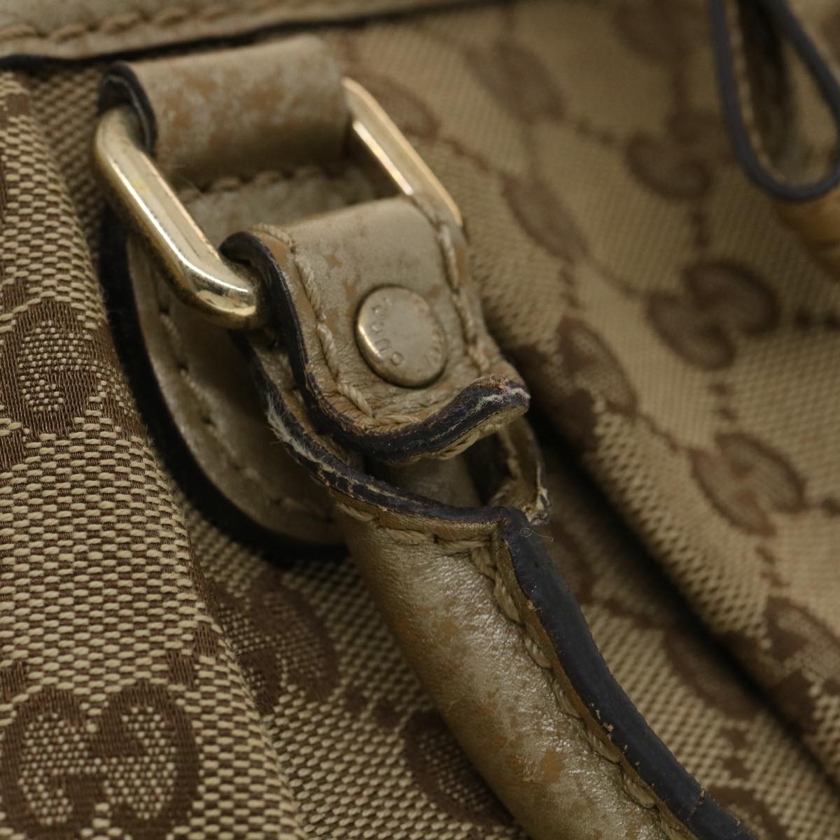 GUCCI GG Canvas Shoulder Bag 2way Beige ki2405